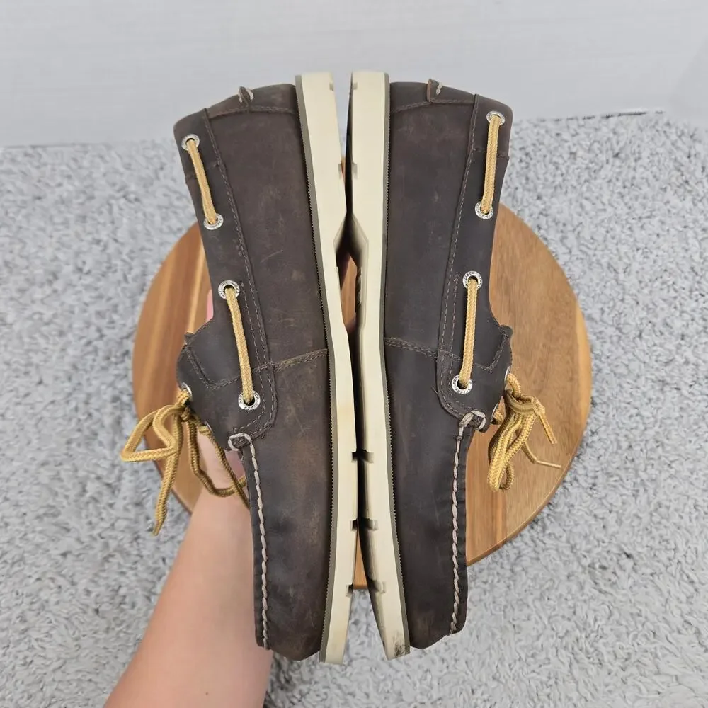 Sperry Top Sider Men 12M Authentic Original 2-Eye Brown Leather Casual Boat Shoe
